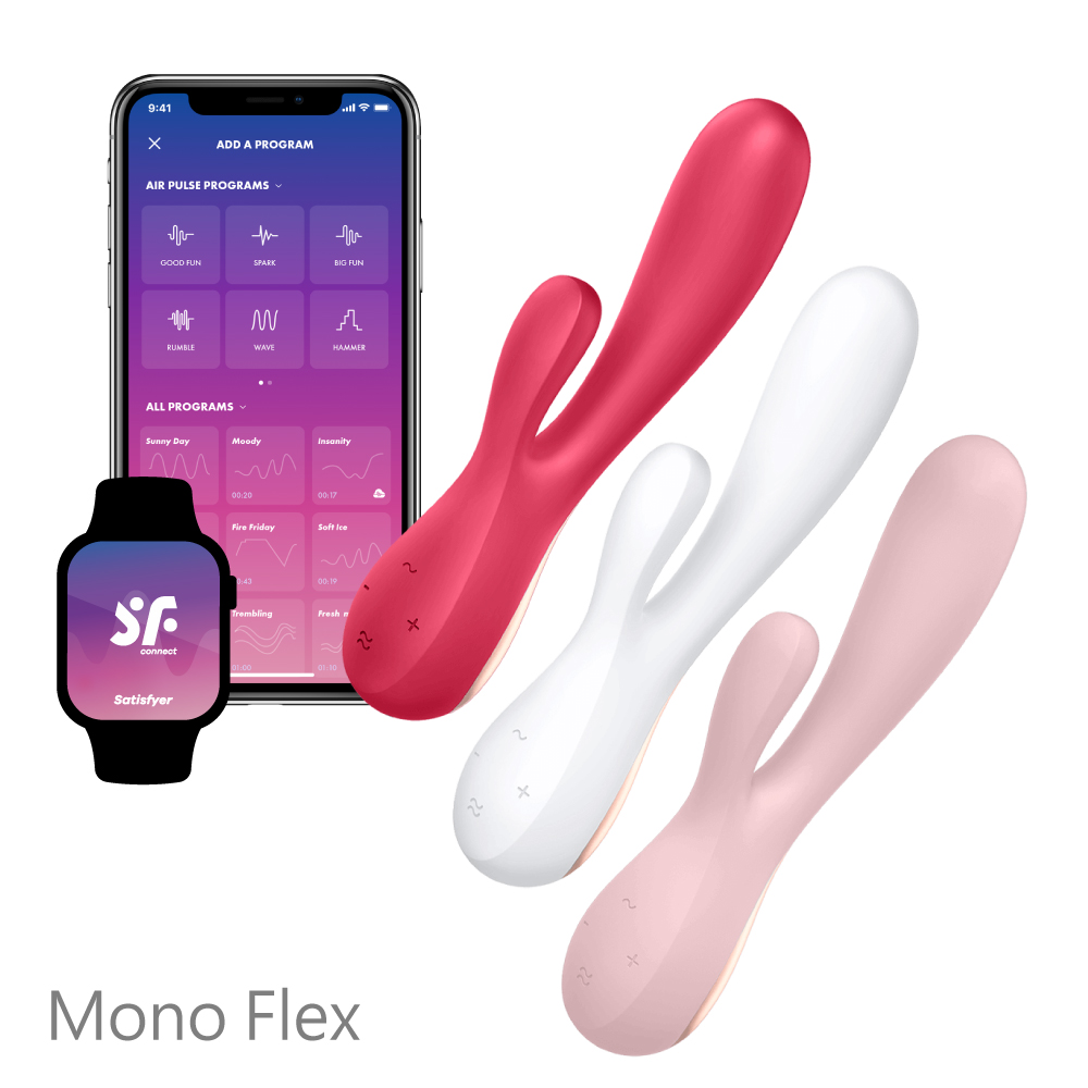 Satisfyer|德國 Mono Flex 智能兔耳雙馬達 電動按摩棒 - 白